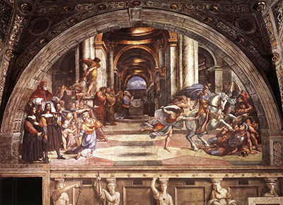 The Expulsion of Heliodorus from the Temple (Die Vertreibung des Heliodorus aus dem Tempel) Raffael